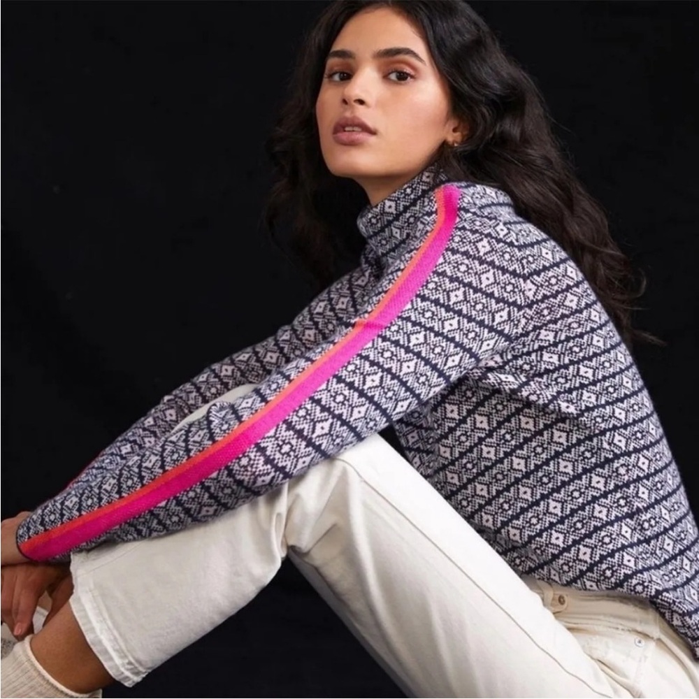 Anthropologie Maeve Size XS Ski Slope Sweater Turtleneck Geometric
